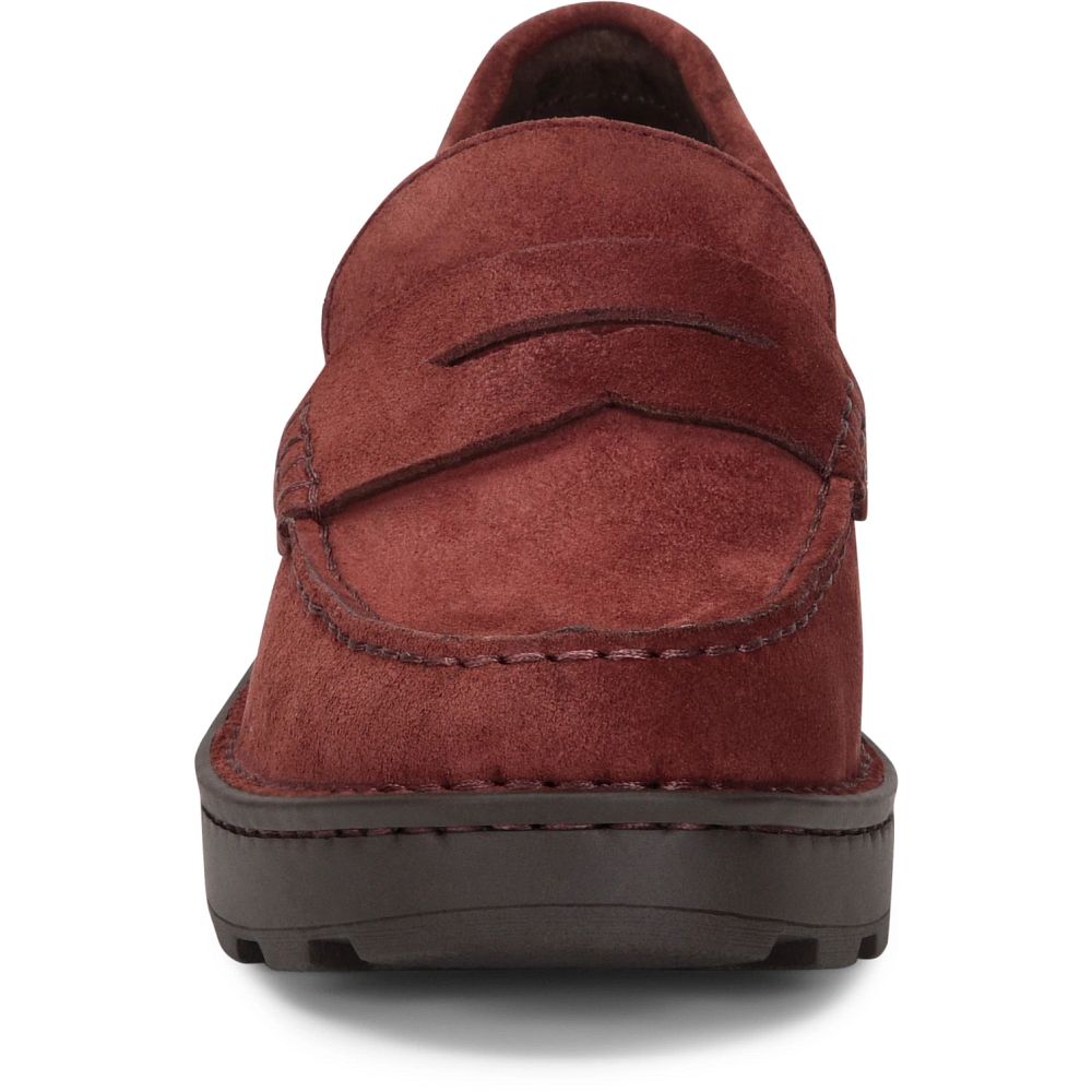 Born Carrera Slip-Ons Burgundy Granata Suede Product ID-1V1Wq29Q