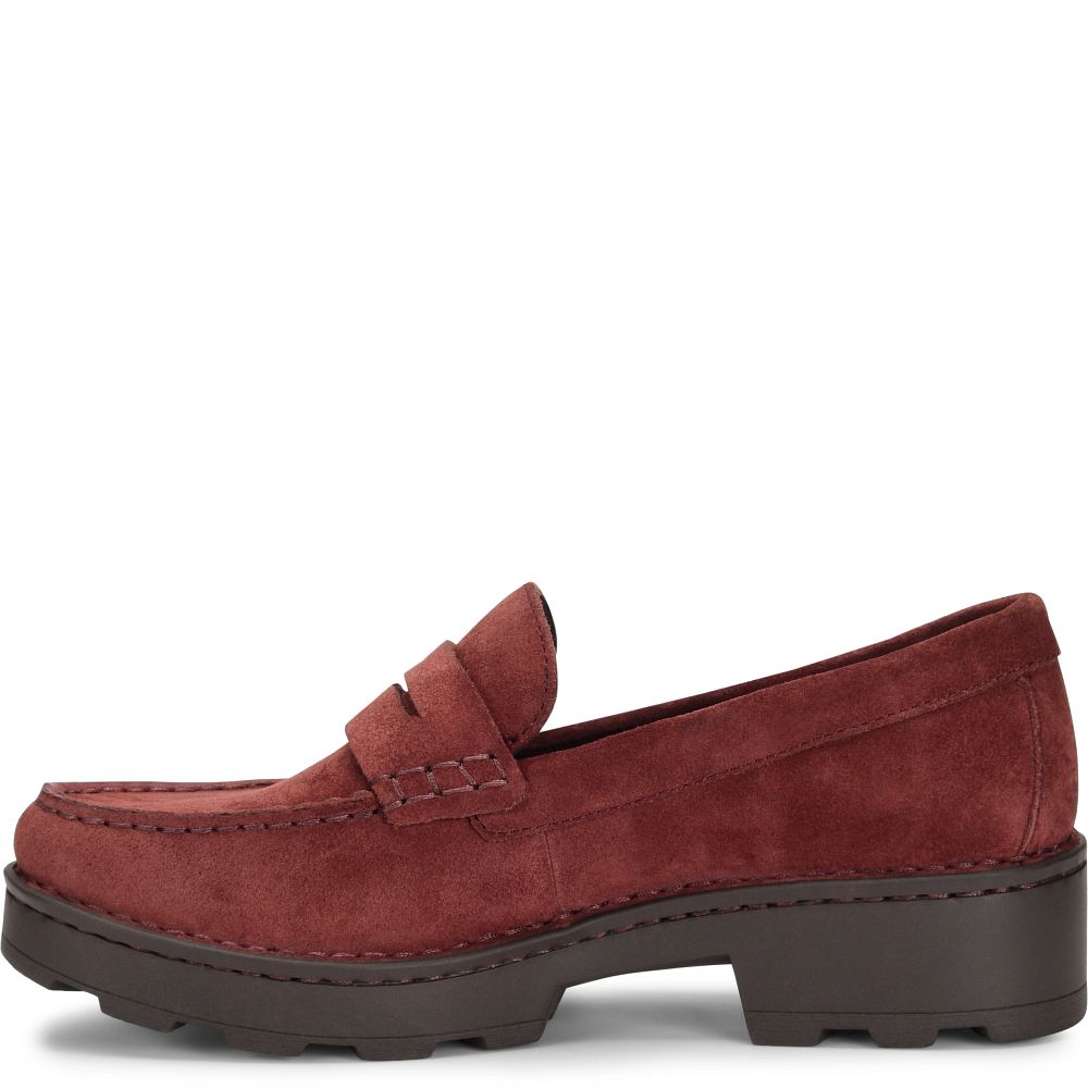 Born Carrera Slip-Ons Burgundy Granata Suede Product ID-1V1Wq29Q