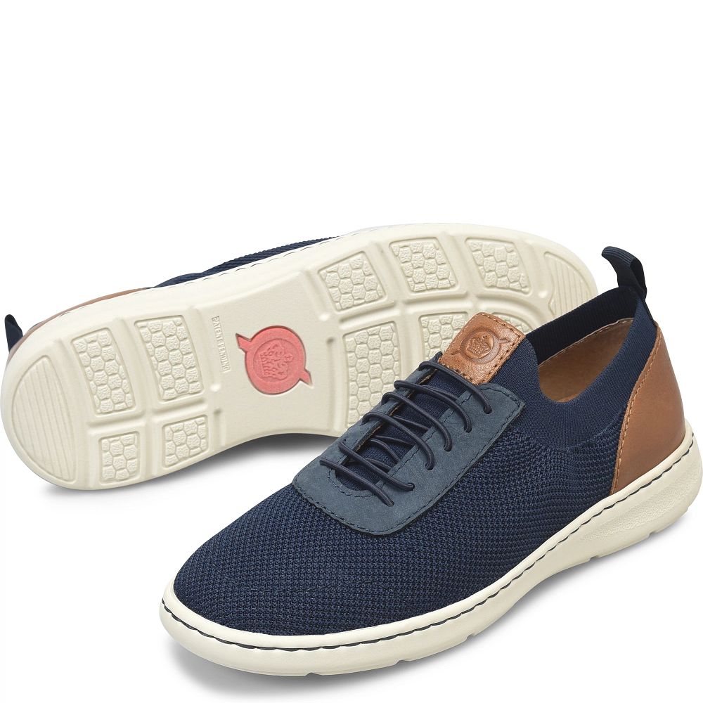 Born Marius Slip-Ons Navy Brown Combo Product ID-5CMd0e7t