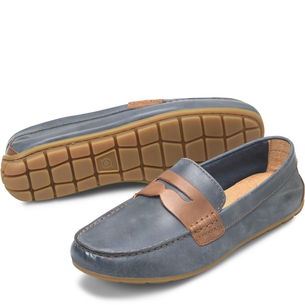Born Andes Slip-Ons Navy Brown Comb Product ID-6CARq8sk