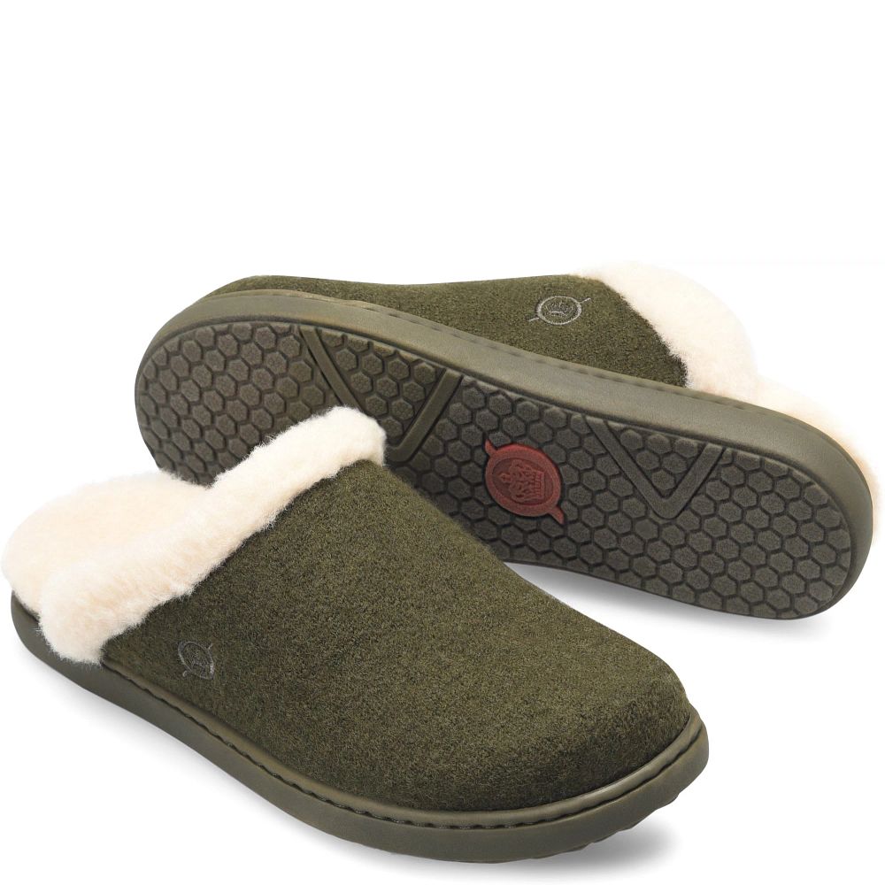 Born Zoe Slippers Dark Military Wool Combo Product ID-6Rtfey15