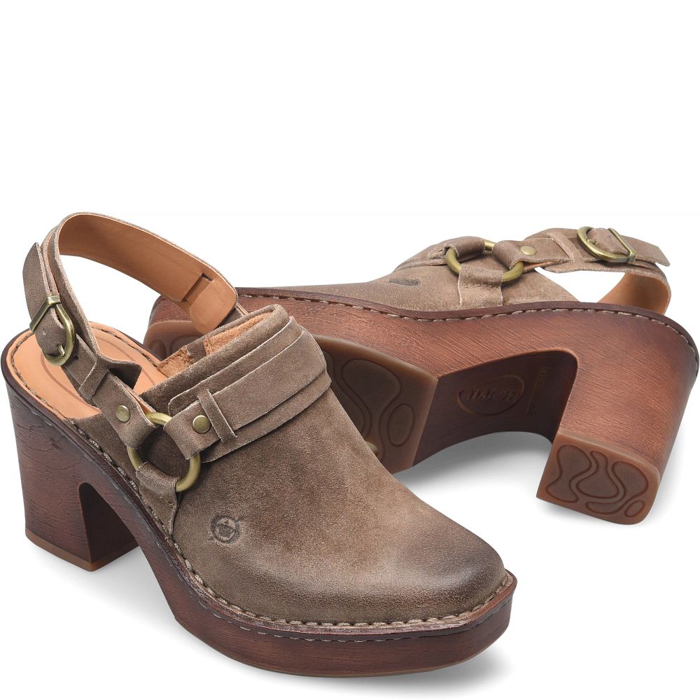 Born Hudson Clogs Taupe Distressed Product ID-AJMYw6es