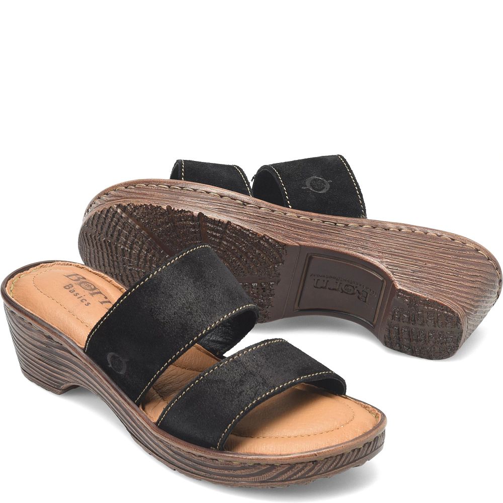Born Sana Basic Sandals Black Distressed Product ID-Bu6LmQqx