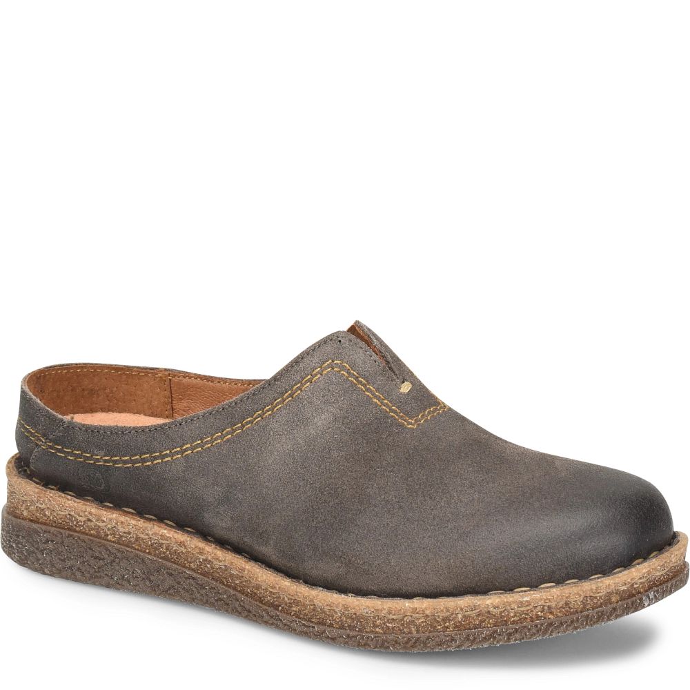 Born Seana Clogs Dark Concrete Distressed Product ID-C2Ki4oaK