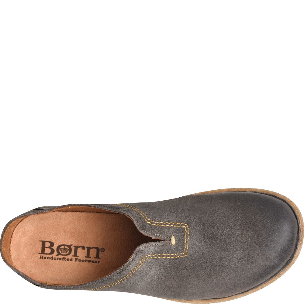 Born Seana Clogs Dark Concrete Distressed Product ID-C2Ki4oaK