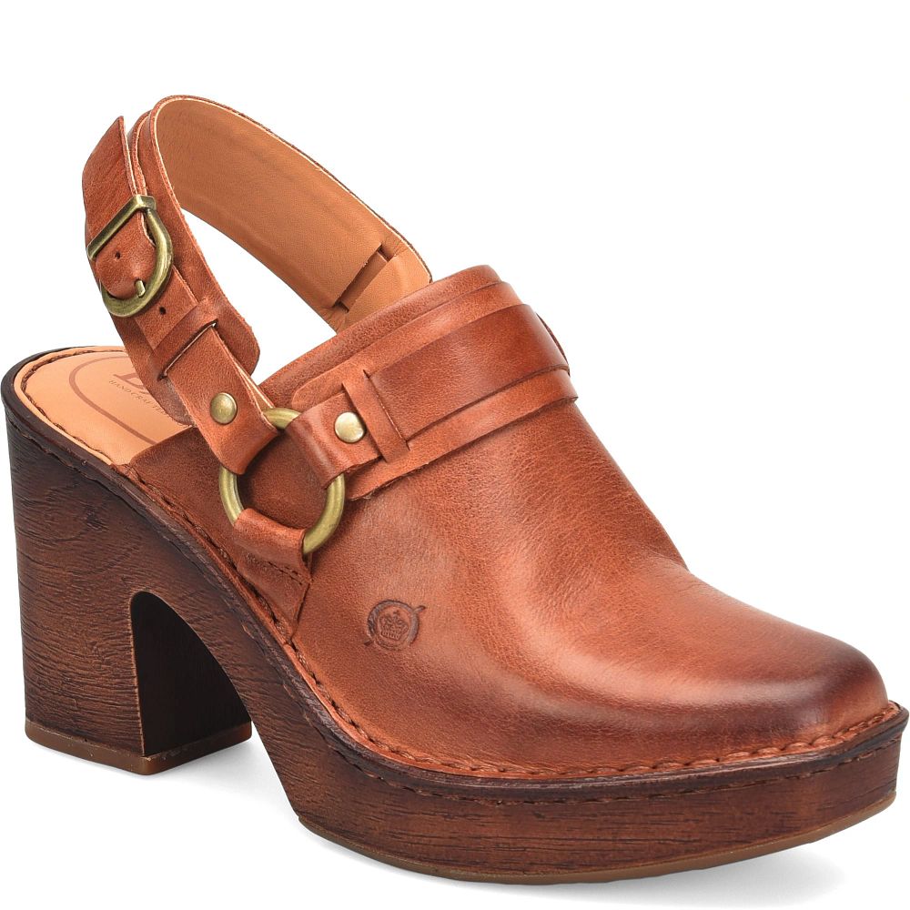 Born Hudson Clogs Cognac Brown Product ID-CeV1oMSl