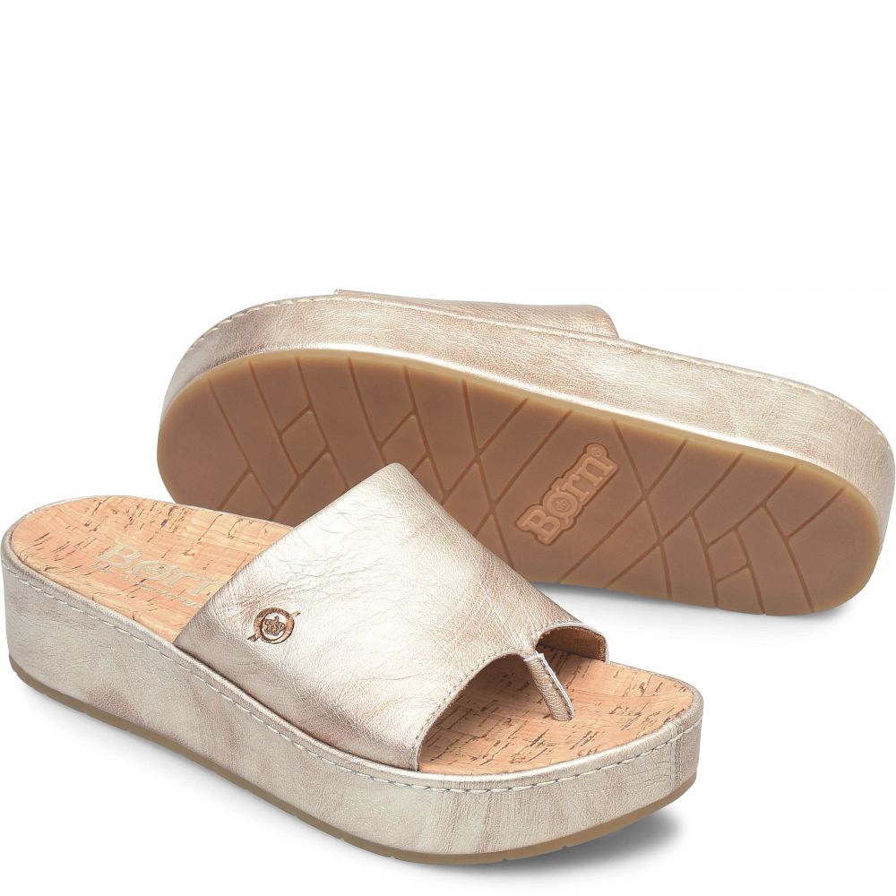 Born Sharr Sandals Light Gold Panna Cotta Product ID-ECS6VhOQ