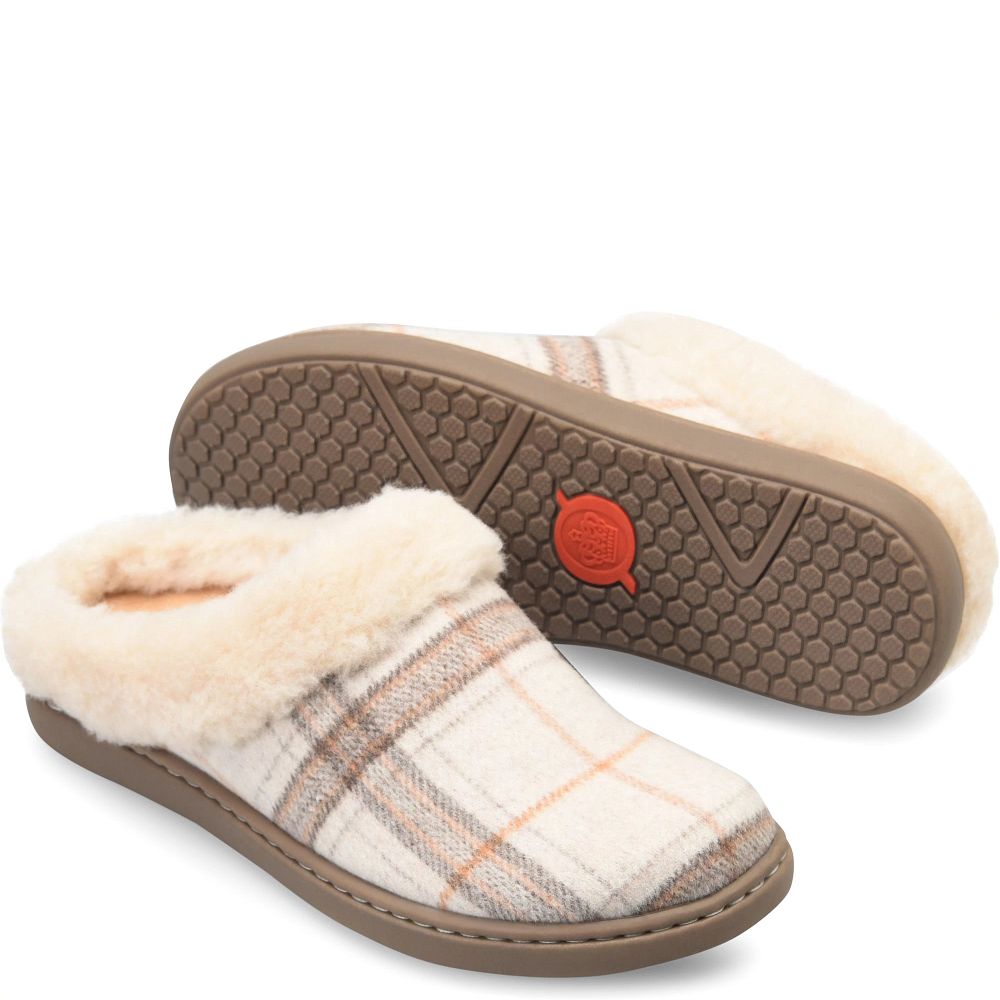 Born Ali Slippers Winter White Plaid Wool Product ID-EV1HQFtU  Born Ali Slippers Winter White Plaid Wool Product ID-EV1HQFtU
