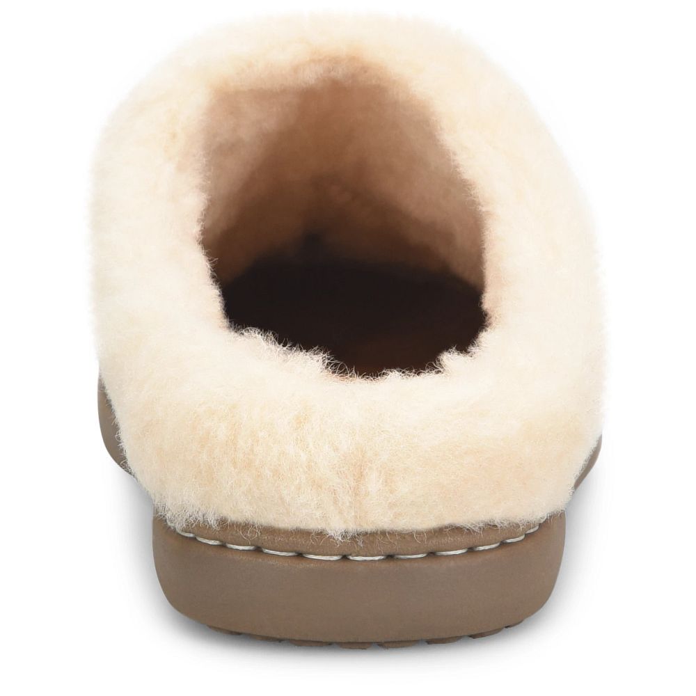 Born Ali Slippers Winter White Plaid Wool Product ID-EV1HQFtU