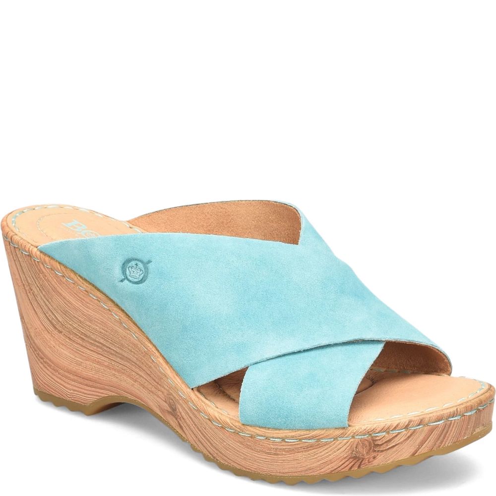 Born Nora Sandals Turquoise Turchese Suede Product ID-IqO0Ywe8