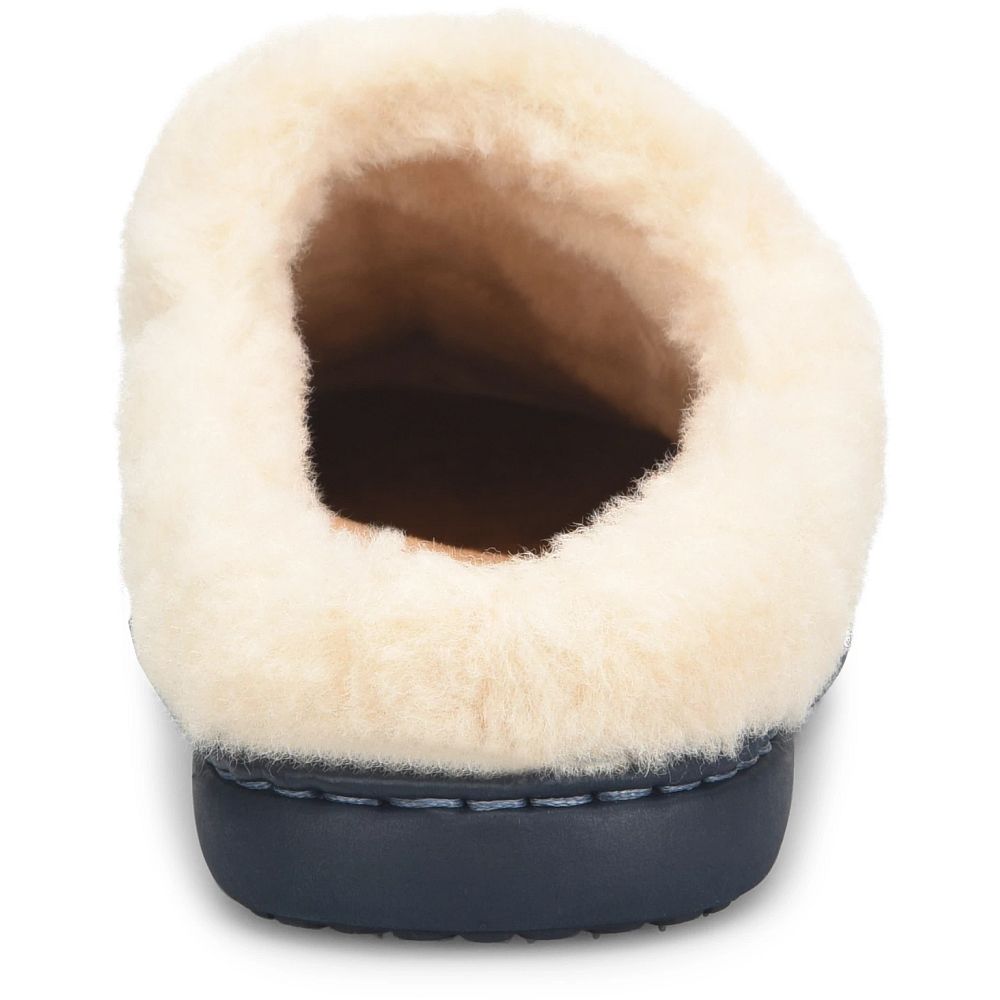 Born Ali Slippers Blue Plaid Wool Product ID-JqQx4GxM