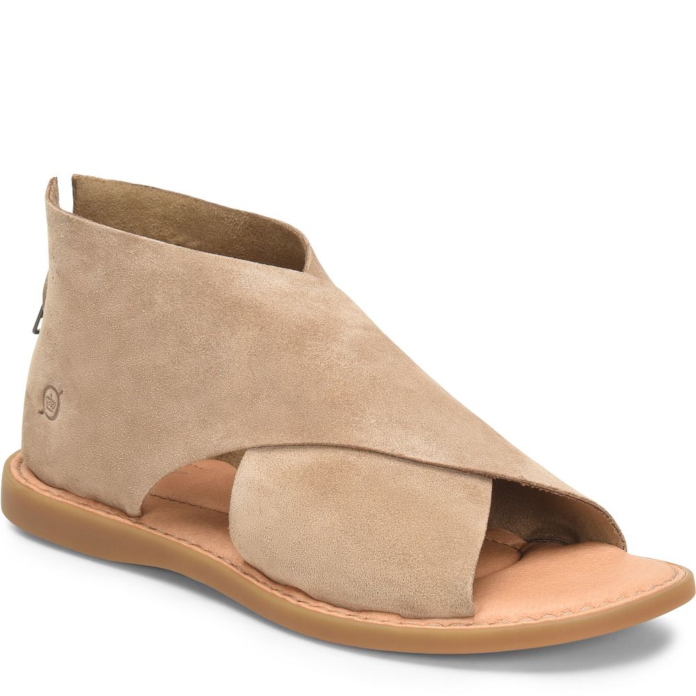 Born Iwa Sandals Taupe Suede Product ID-Kp3ywL4H