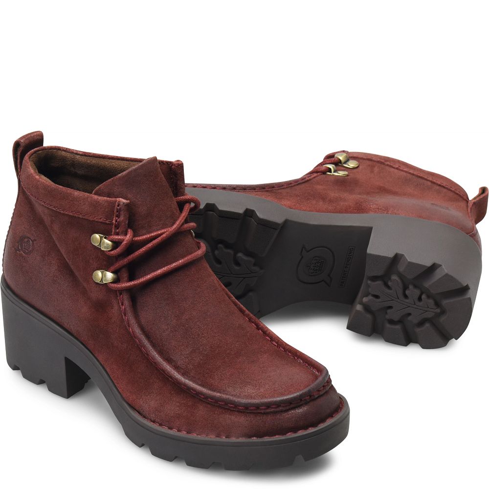 Born Griffin Boots Dark Red Distressed Product ID-L0SeE2KW