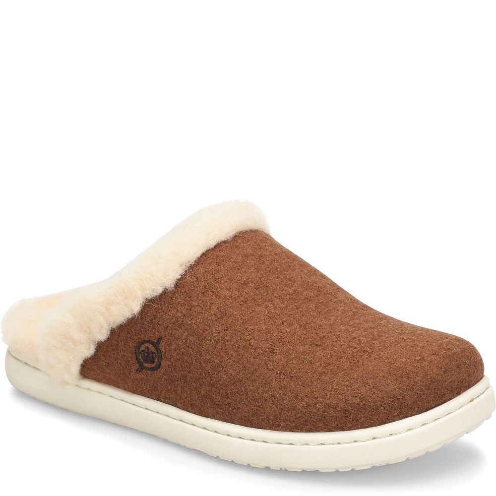 Born Zoe Slippers Cognac Wool Combo Product ID-NpmWrnRU