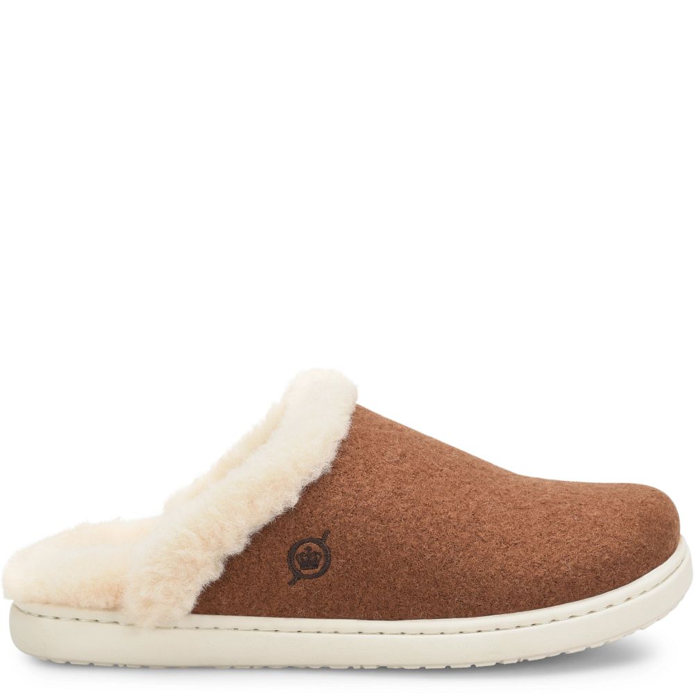 Born Zoe Slippers Cognac Wool Combo Product ID-NpmWrnRU