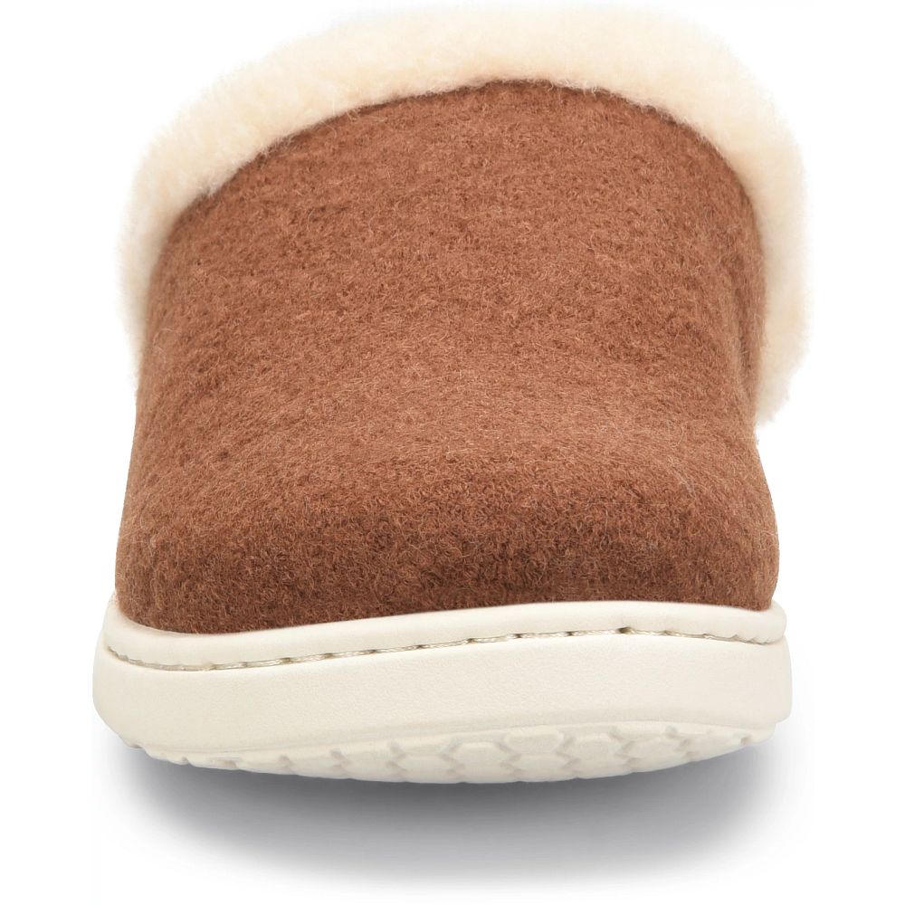 Born Zoe Slippers Cognac Wool Combo Product ID-NpmWrnRU