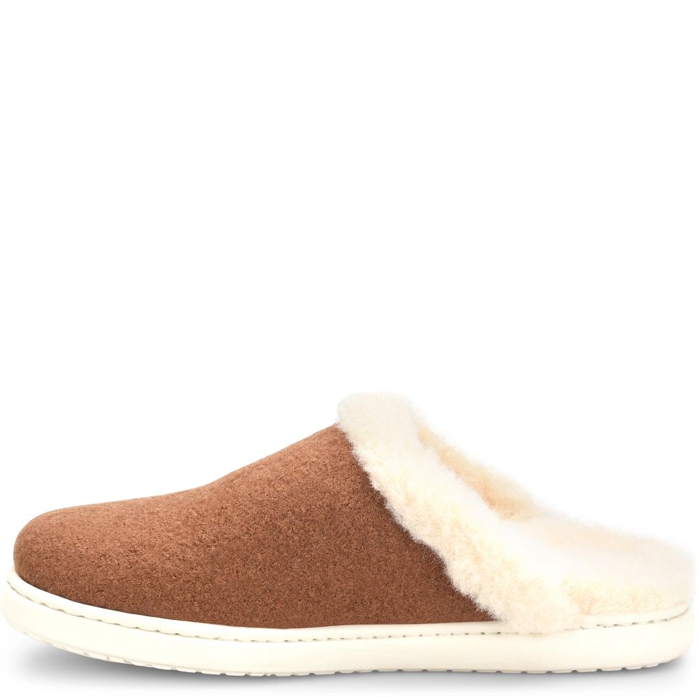 Born Zoe Slippers Cognac Wool Combo Product ID-NpmWrnRU