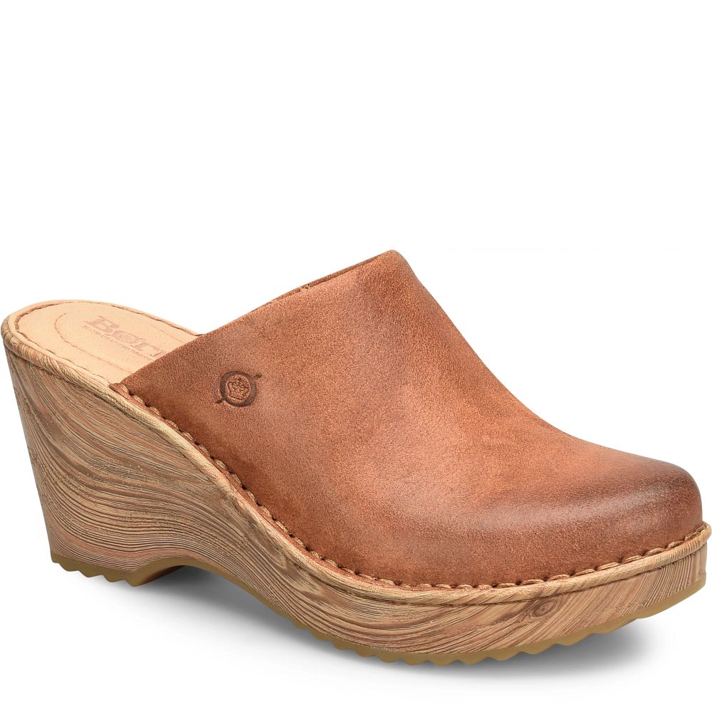 Born Natalie Clogs Tan Camel Distressed Product ID-PYKire0g