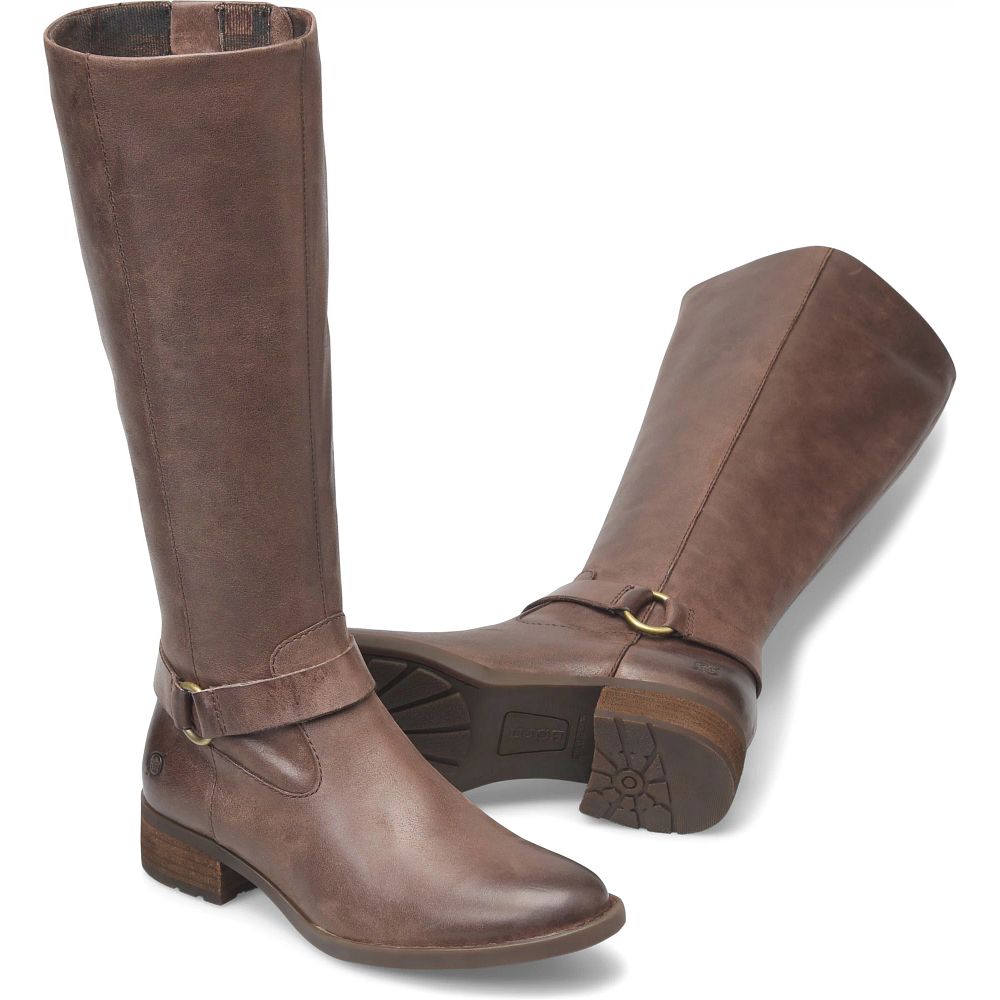 Born Saddler - Extended Calf Boots Chocolate Product ID-Q66JZa0m