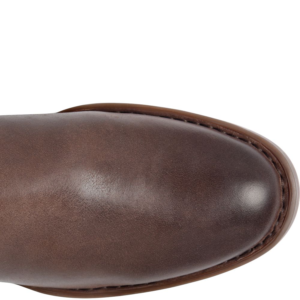 Born Saddler - Extended Calf Boots Chocolate Product ID-Q66JZa0m