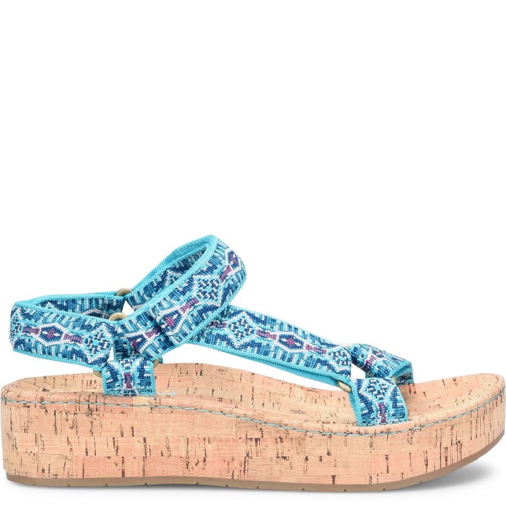 Born Sirena Colors Sandals Turquoise Fabric Product ID-RBYSGdUM