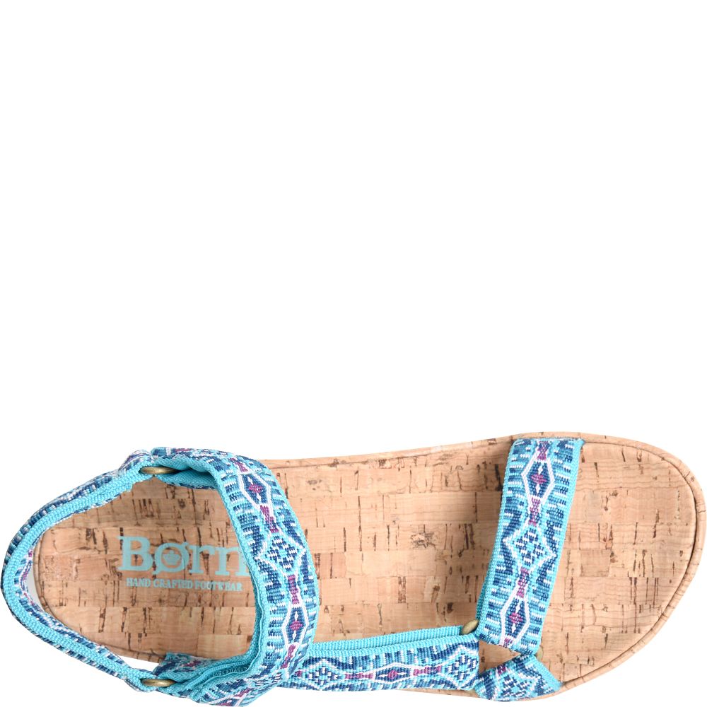 Born Sirena Colors Sandals Turquoise Fabric Product ID-RBYSGdUM