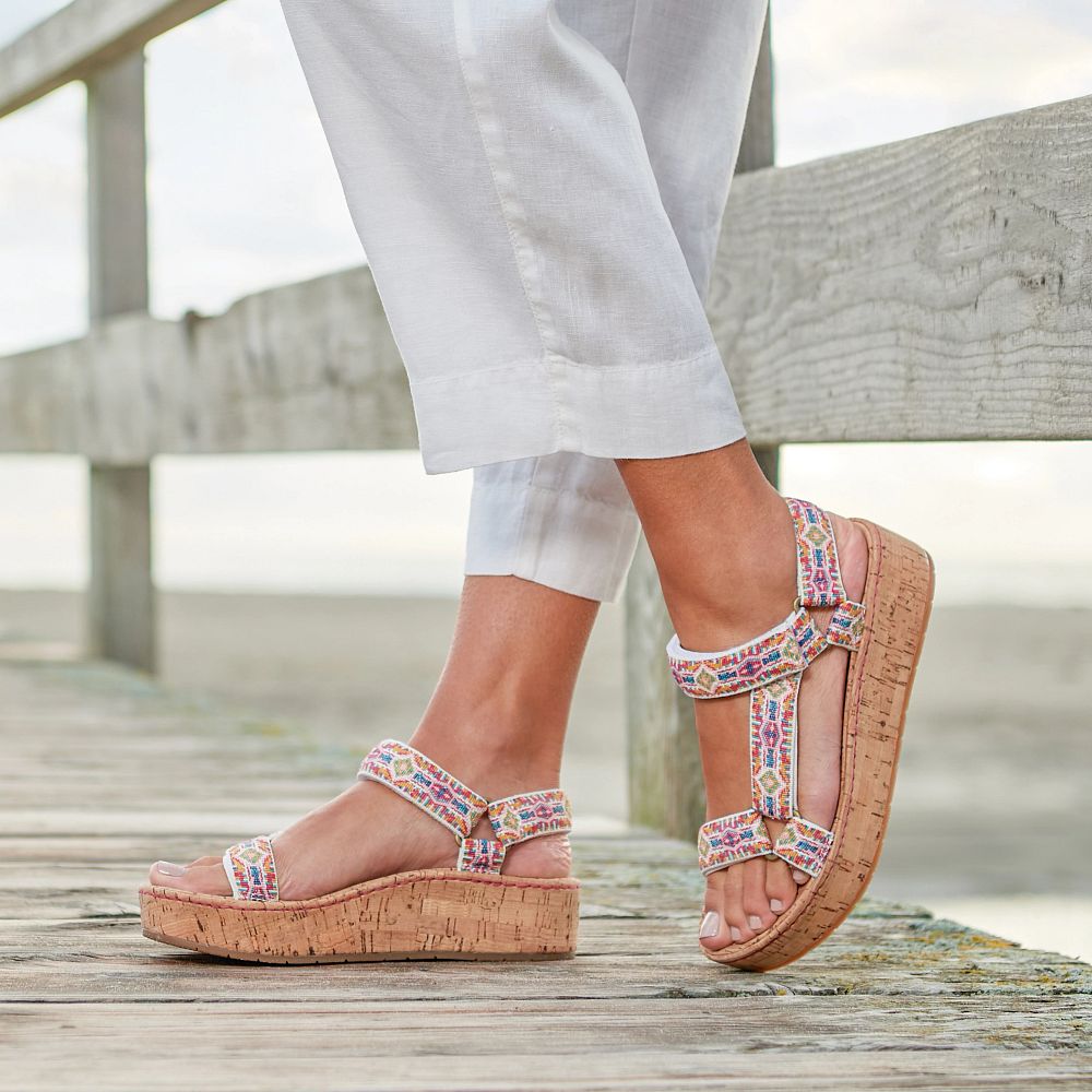 Born Sirena Colors Sandals Turquoise Fabric Product ID-RBYSGdUM