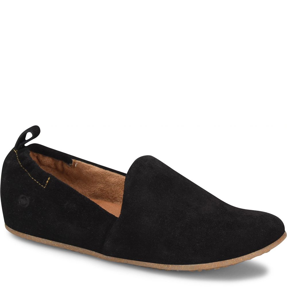 Born Margarite Slip-Ons Black Suede Product ID-RvGOUygs