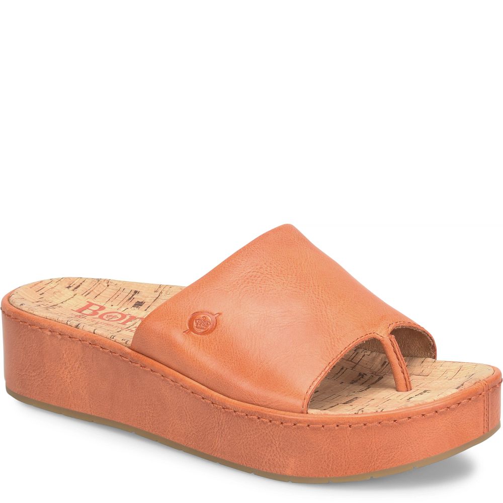 Born Sharr Sandals Orange Papaya Product ID-SteeR8PJ