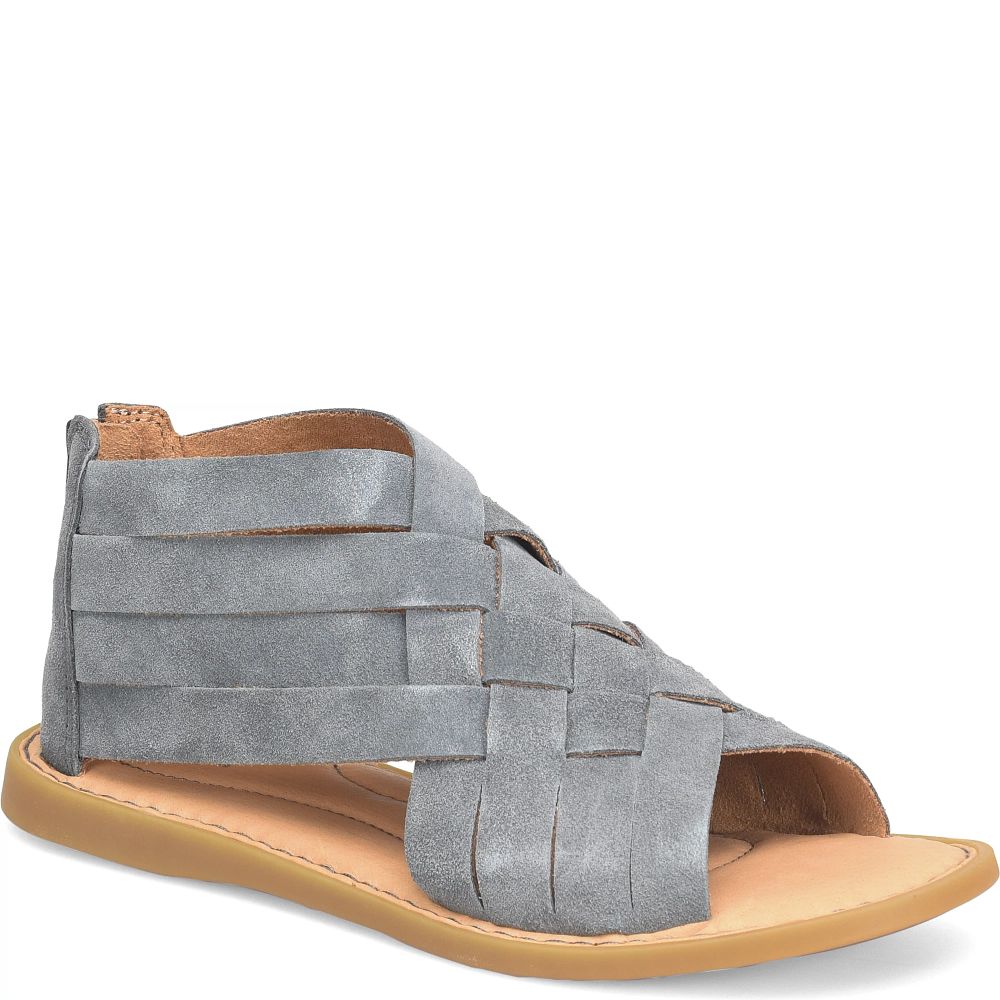 Born Iwa Woven Sandals Dark Grey Granite Suede Product ID-UxVs6gOm