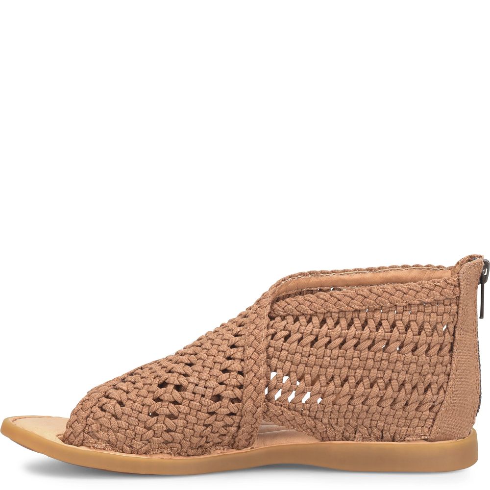 Born Iwa Mac Sandals Brown Knit Fabric Product ID-X9uafQM2