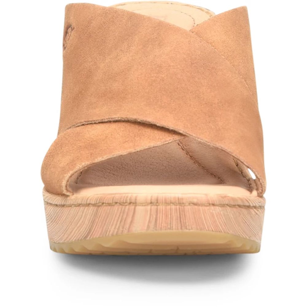 Born Nora Sandals Tan Camel Suede Product ID-XPKIEdGE
