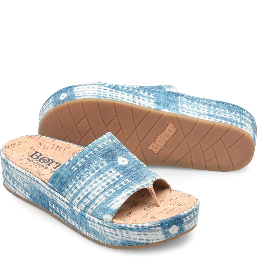 Born Sharr Tencel Sandals Blue Multi Tencel Fabric Product ID-XVXDseNP  Born Sharr Tencel Sandals Blue Multi Tencel Fabric Product ID-XVXDseNP