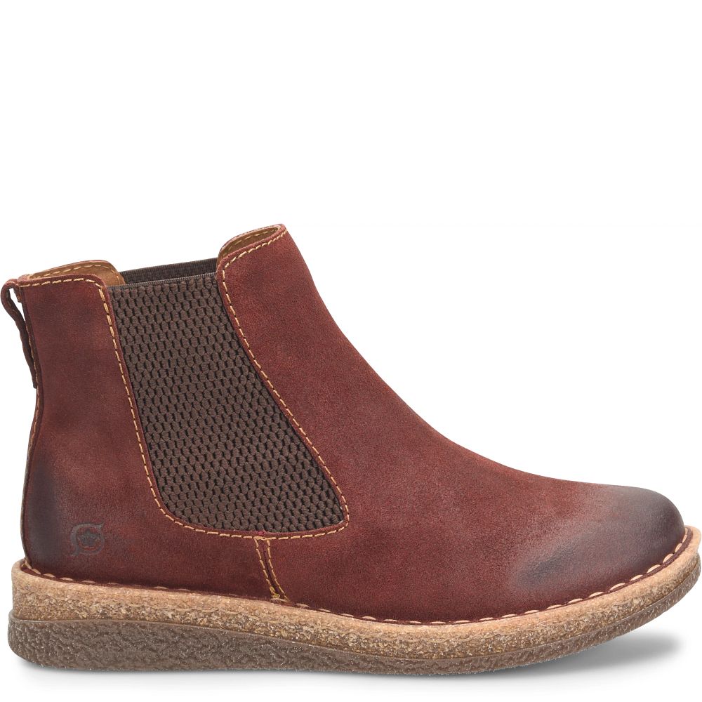 Born Faline Boots Dark Brick Distressed Product ID-el4hC7Tq