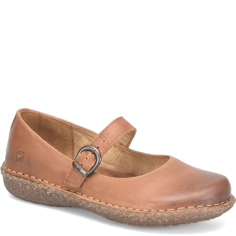 Born Mary Jane Basic Slip-Ons Maple Brown Product ID-f0Q7qM4u