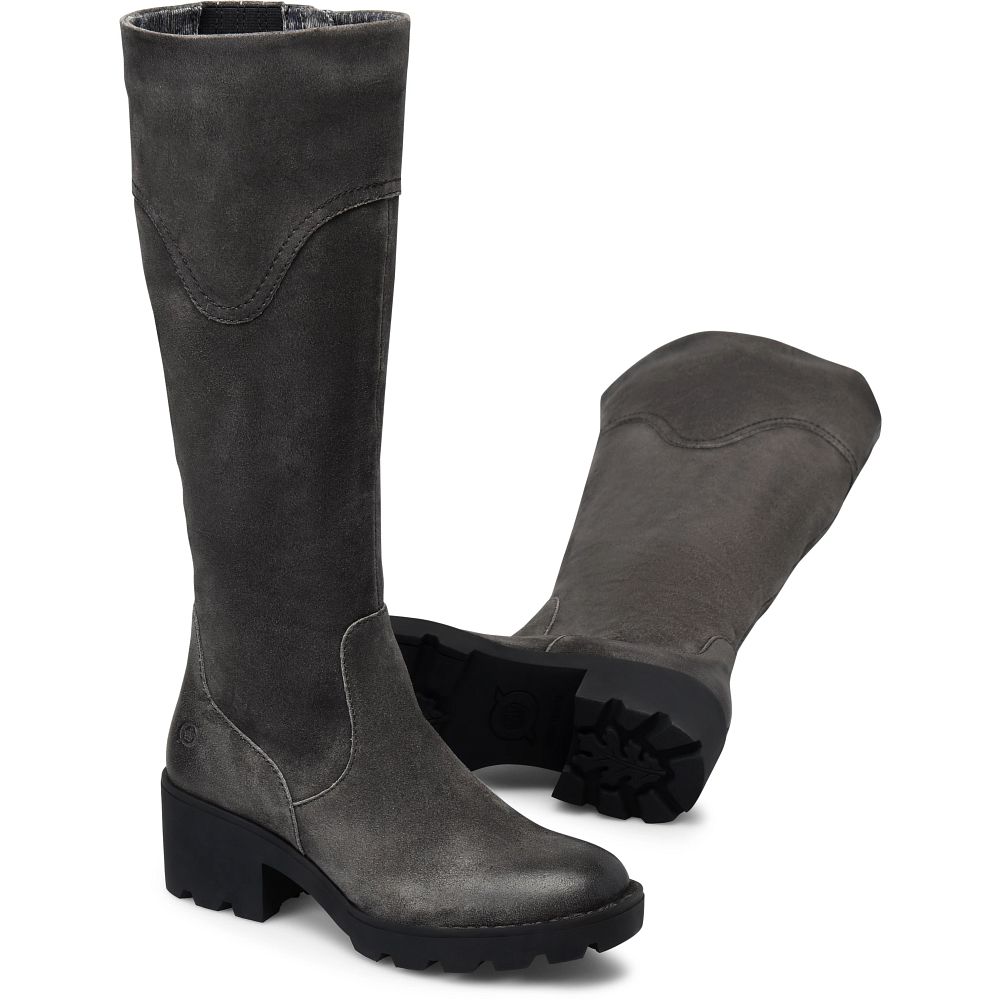 Born Gabriella Boots Dark Ardesia Distressed Product ID-fQT2DGOj