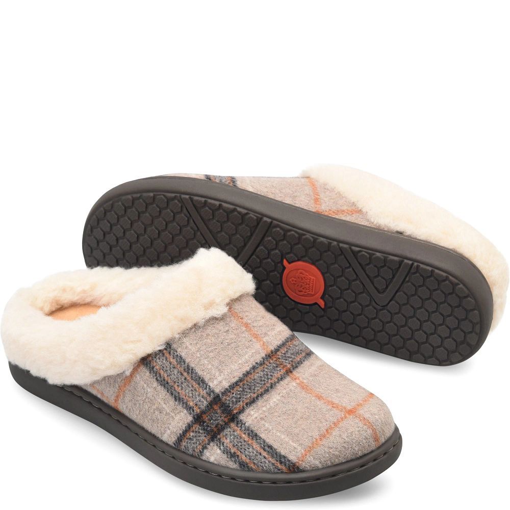 Born Ali Slippers Taupe Plaid Wool Product ID-jc87dvgS  Born Ali Slippers Taupe Plaid Wool Product ID-jc87dvgS
