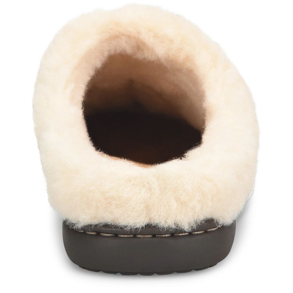 Born Ali Slippers Taupe Plaid Wool Product ID-jc87dvgS