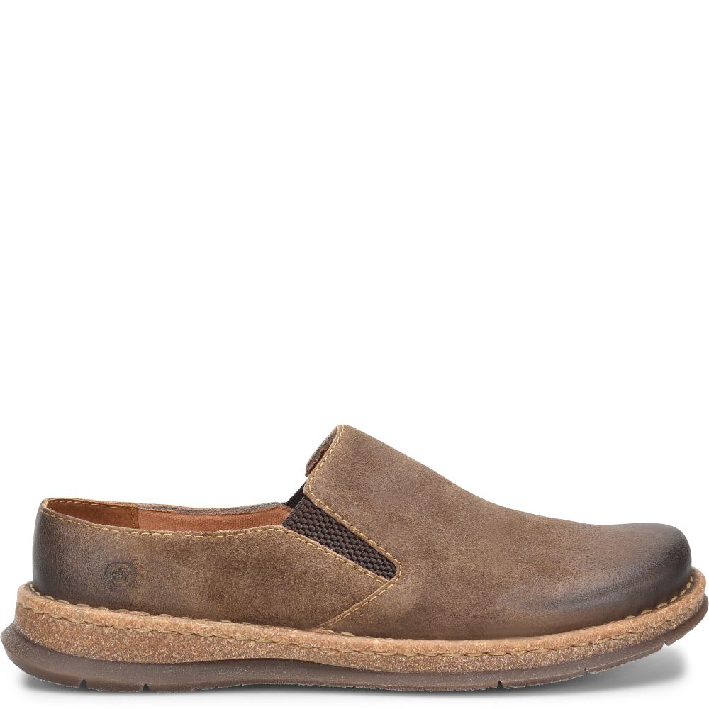 Born Bryson Clog Slip-Ons Taupe Avola Distressed Product ID-lnCskJWr