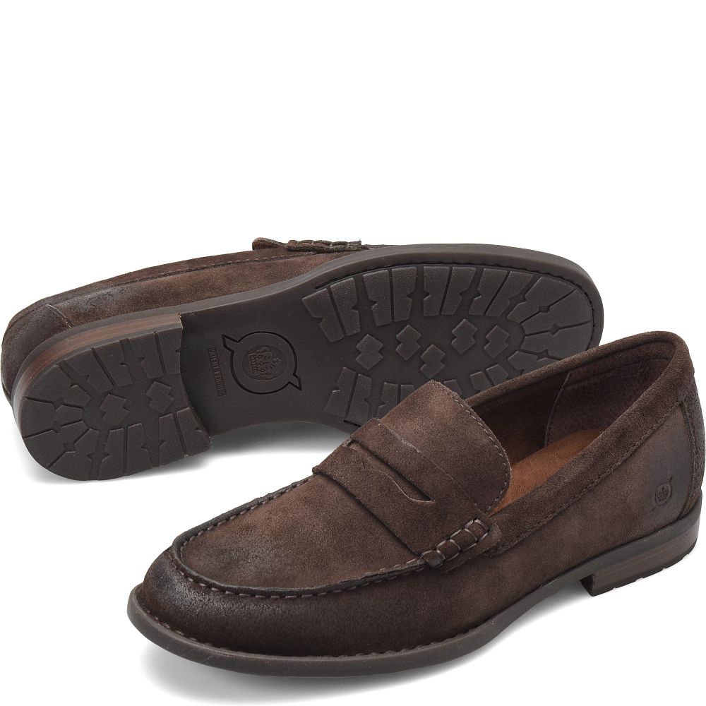 Born Matthew Slip-Ons Dark Brown Lince Suede Product ID-nhbM8NUE