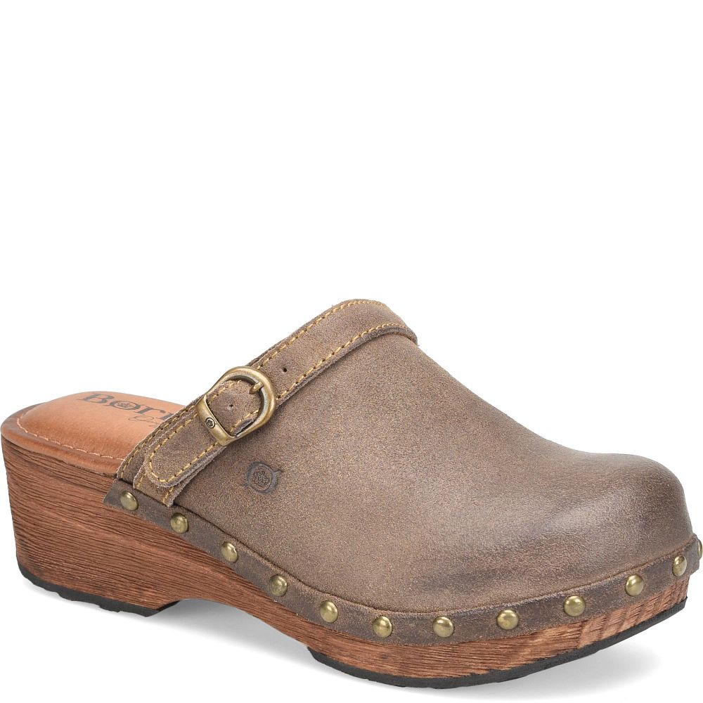 Born Jewel Clogs Taupe Avola Distressed Product ID-q5JMJFfV
