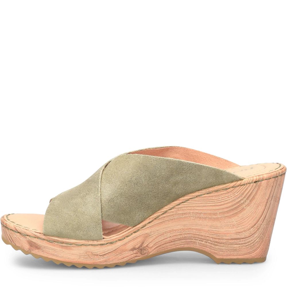 Born Nora Sandals Kiwi Suede Product ID-q8u8e0Ua