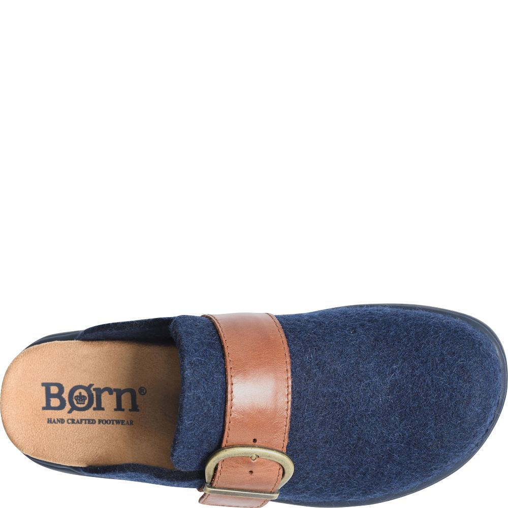 Born Lia Clogs Navy Felt Combo Product ID-u5OWkatJ