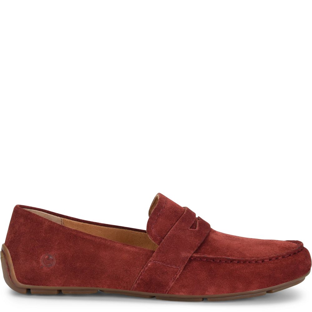 Born Melinda Slip-Ons Dark Brick Suede Product ID-ue5L7N4t