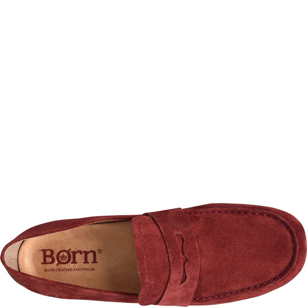 Born Melinda Slip-Ons Dark Brick Suede Product ID-ue5L7N4t