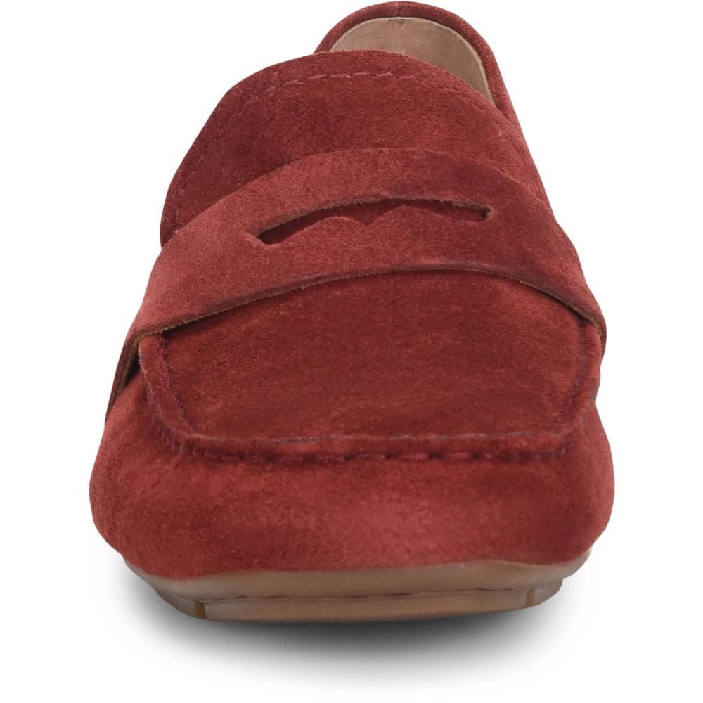 Born Melinda Slip-Ons Dark Brick Suede Product ID-ue5L7N4t