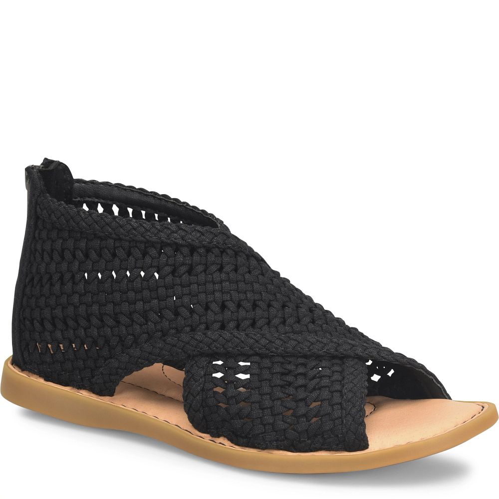 Born Iwa Mac Sandals Black Knit Fabric Product ID-zhEXMqZ6