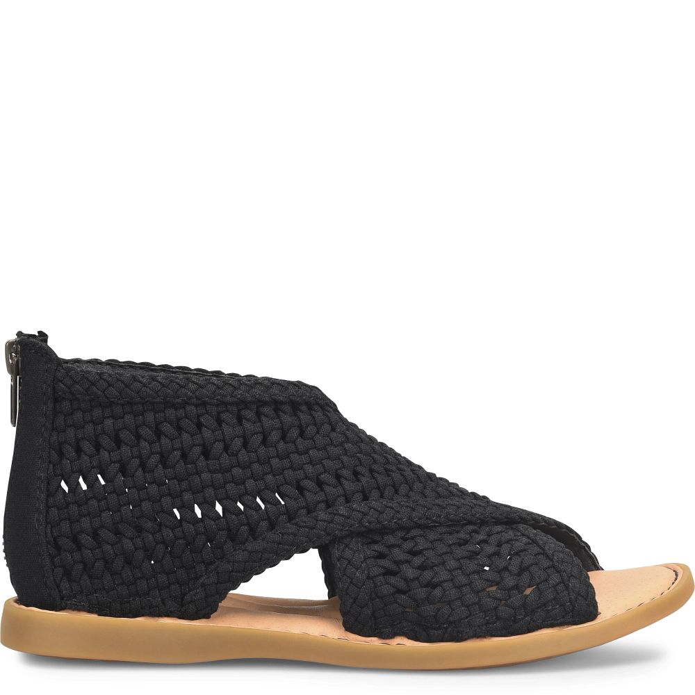 Born Iwa Mac Sandals Black Knit Fabric Product ID-zhEXMqZ6
